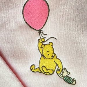 Winnie the Pooh Balloon Winter Embroidered Sweatshirt